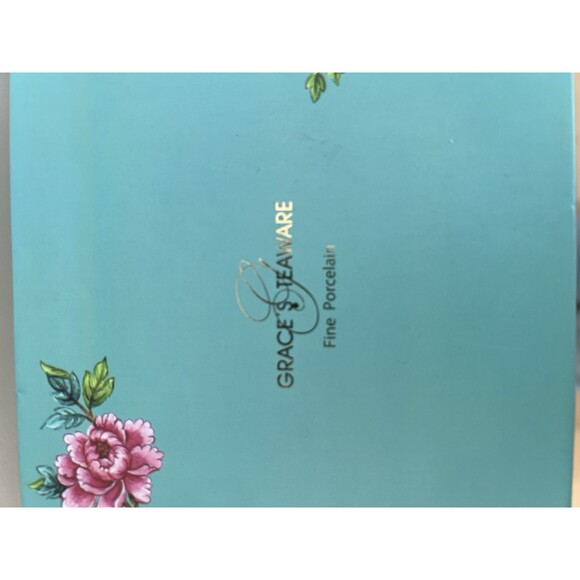 Grace's Teaware Fine Porcelain Set of 2 Espresso Cups & Saucers Floral - Picture 4 of 6